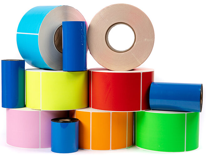 Rolo etiquetas coloridas american print