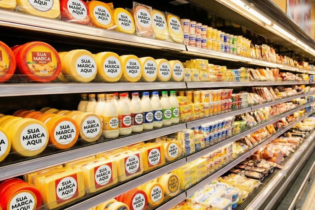 Rótulos adesivos industriais para alimentos, laticínios, cosméticos, higiene, limpeza, bebidas, farmacêutico, automotivo, químico e fertilizantes, com alta definição, durabilidade e desempenho em linha de produção.