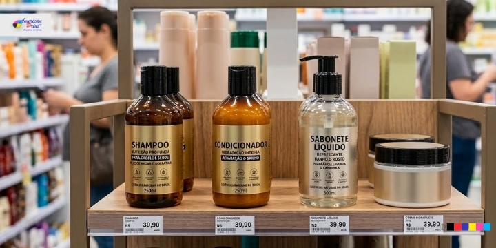 Acabamentos premium em rótulos de cosméticos e higiene