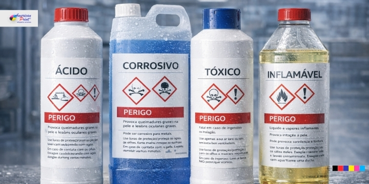Rótulos adesivos na indústria química: o que a norma GHS exige